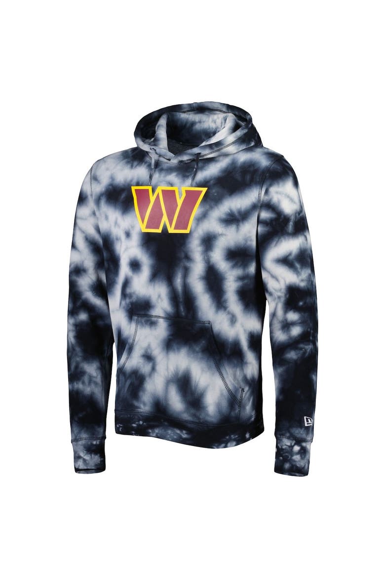 Men's New Era Black Washington Commanders Team Tie-Dye Pullover Hoodie, Alternate, color, Black
