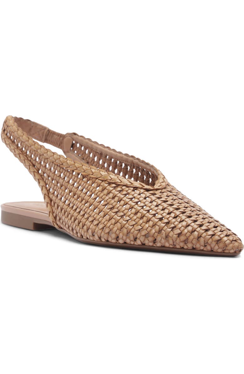 Arezzo Eva Pointed Toe Slingback Flat, Main, color, True Sand