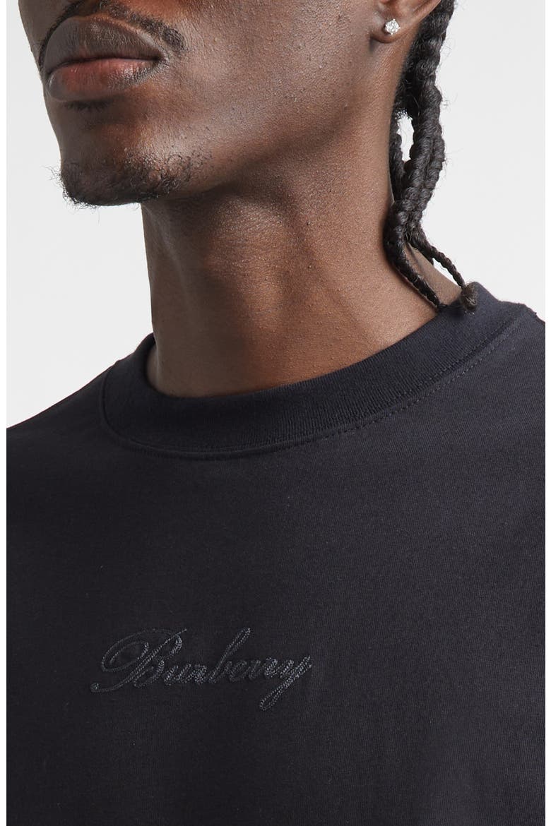 Check Cursive Logo Relaxed Fit Cotton T-Shirt, Alternate, color, BLACK