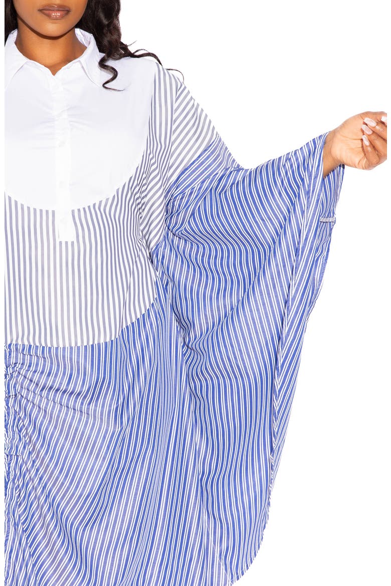 Stripe Single Sleeve Shirtdress, Alternate, color, BLUE MULTI