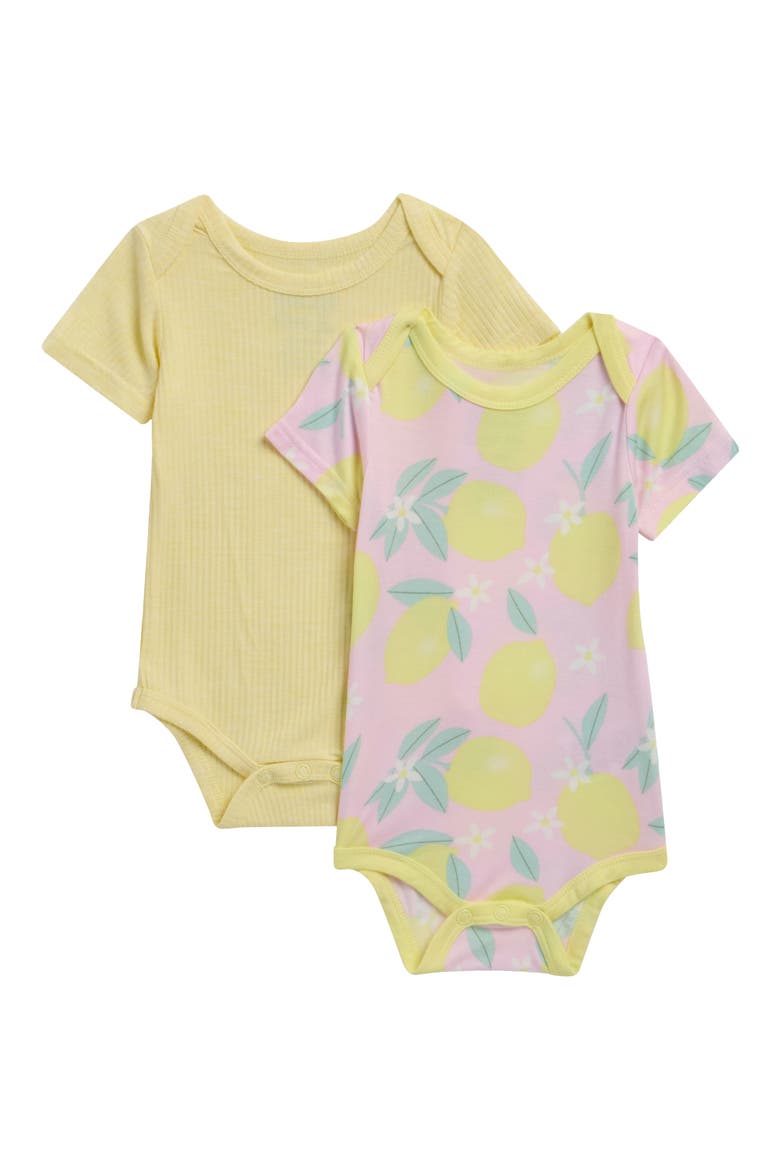 2-Pack Jersey Bodysuits, Main, color, YELLOW