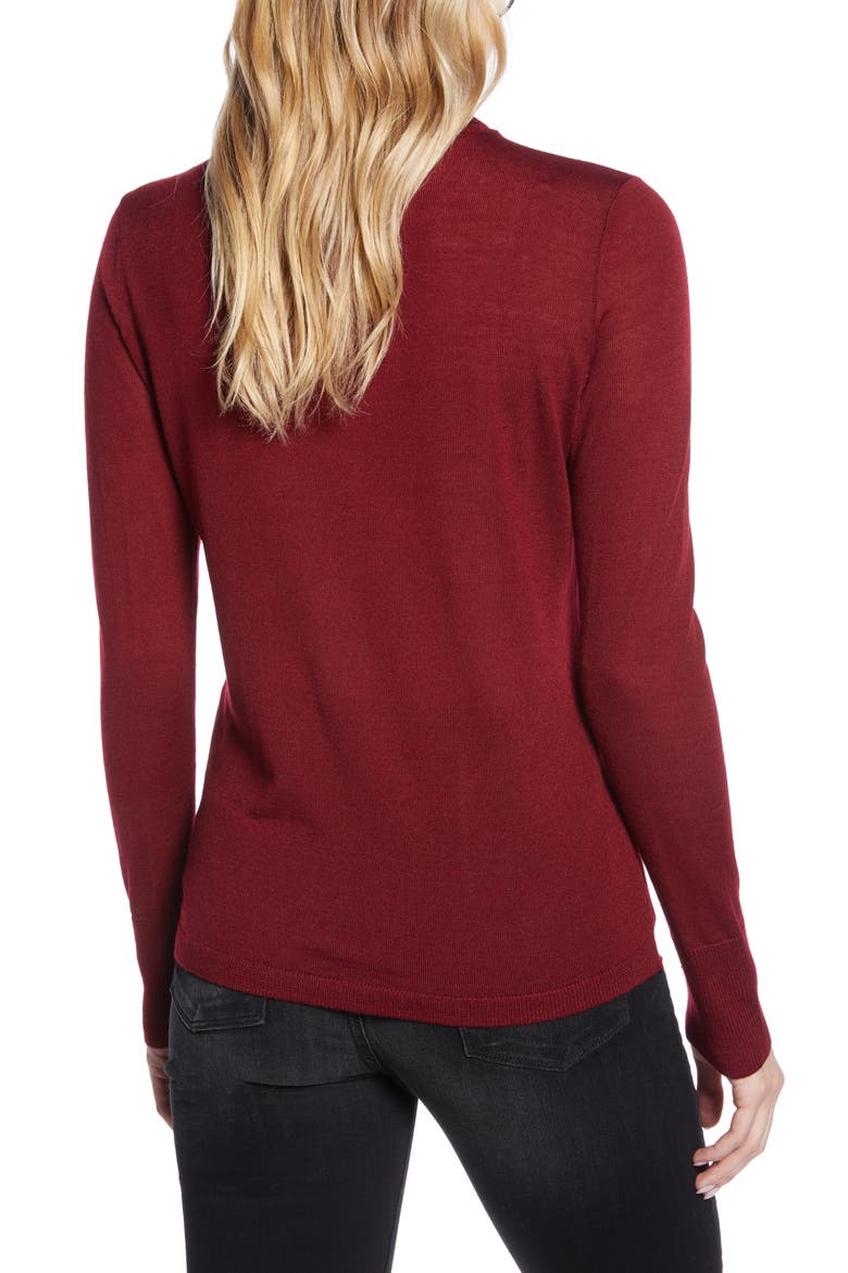 Turtleneck Merino Wool Blend Sweater, Alternate, color, RED RHUBARB