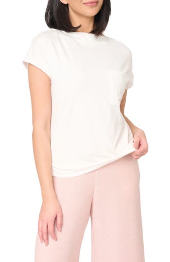 Gibsonlook Cap Sleeve Knit Top In White