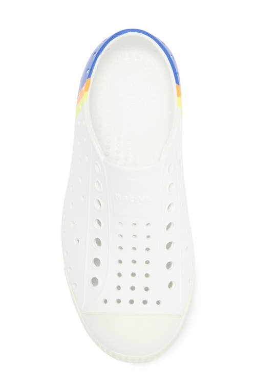Native Shoes Jefferson Water Friendly Slip-on Sneaker In Shell White/white/blue