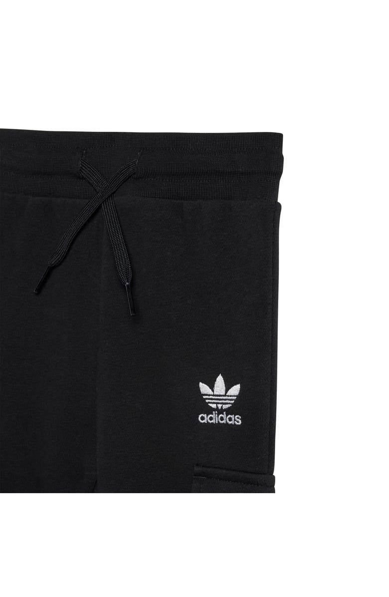 adidas Trefoil Hoodie & Cargo Joggers Set, Alternate, color, Black