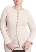 ELOQUII Longline Button Up Cardigan