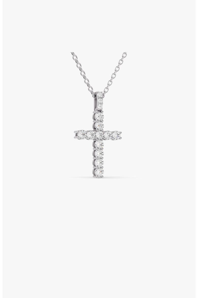 14K Gold 3.5 ct Cross Pendant Necklace of Sereia, Alternate, color, White Gold