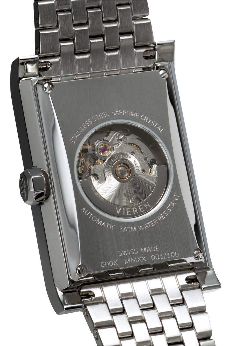 VIEREN Matte White Swiss Automatic Watch, Alternate, color, White