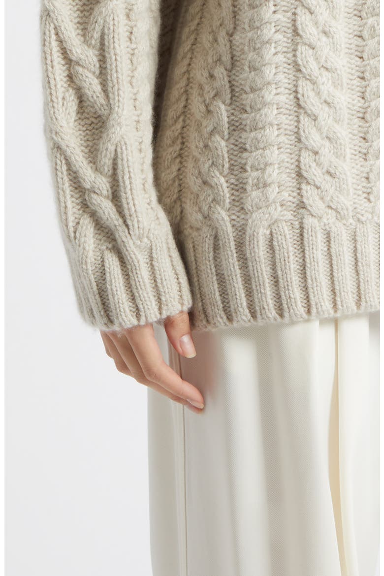 Mabel Cashmere Crewneck Sweater, Alternate, color, WHITE SAND