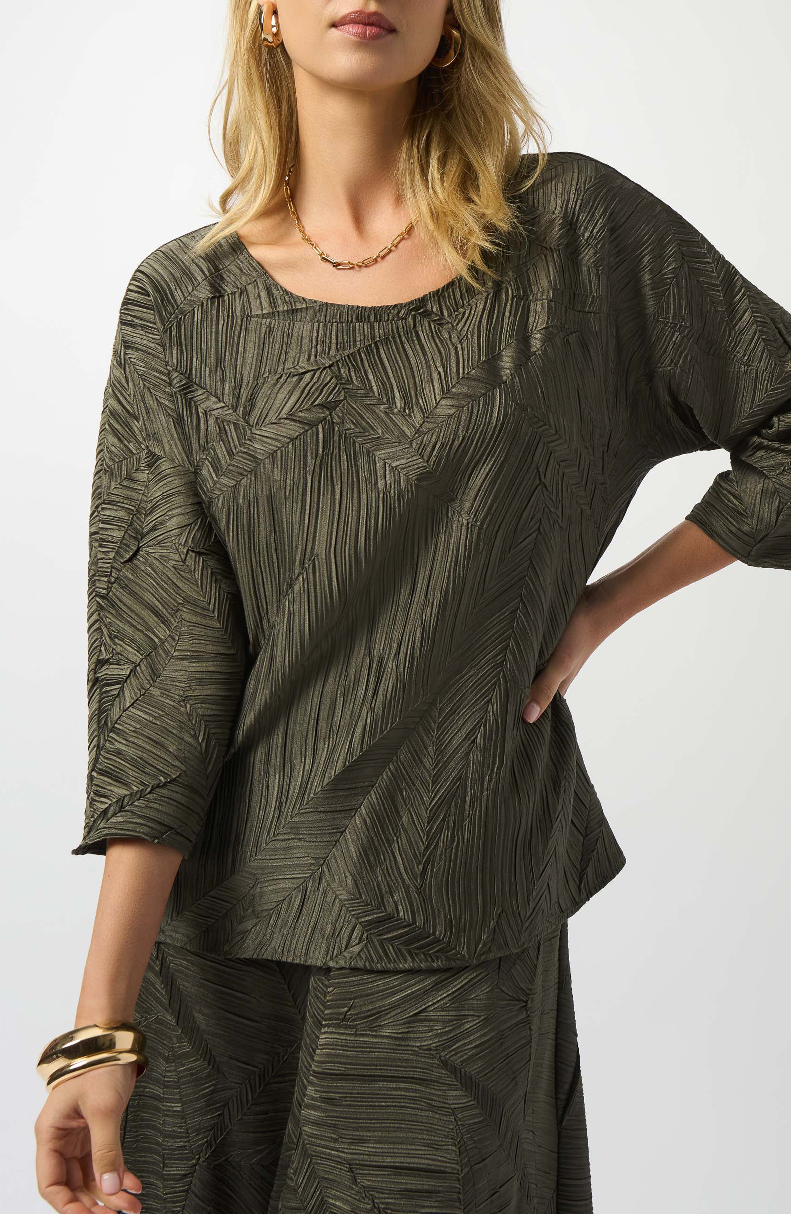 Pleated Satin Boxy Top
