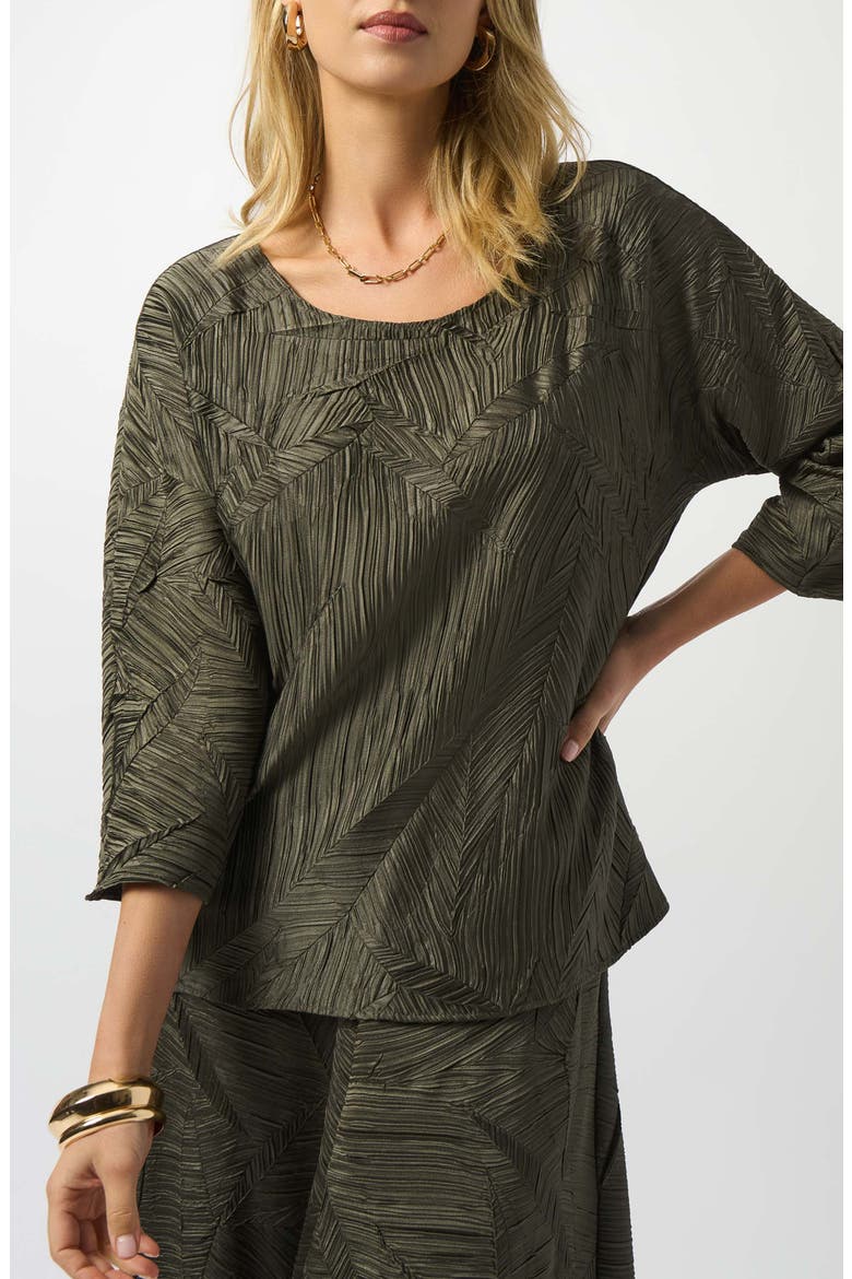 Pleated Satin Boxy Top, Main, color, AVOCADO