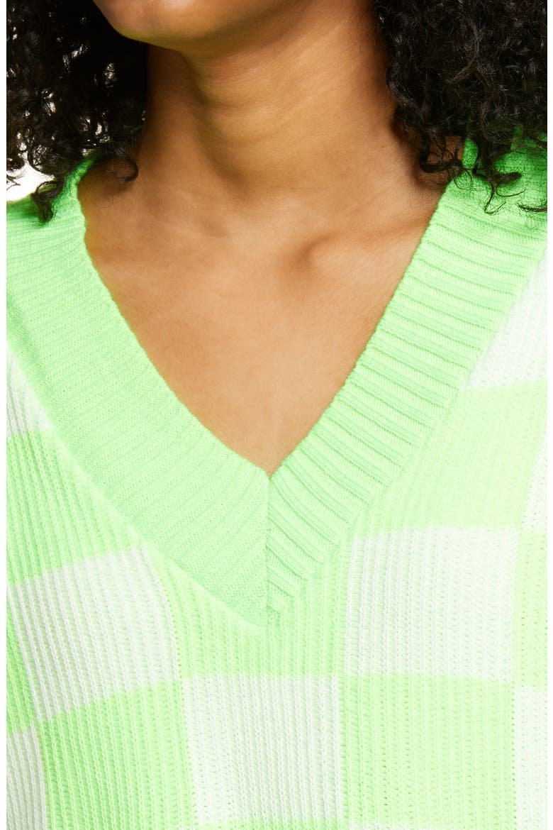 Check V-Neck Crop Sweater (Women) | Nordstrom
