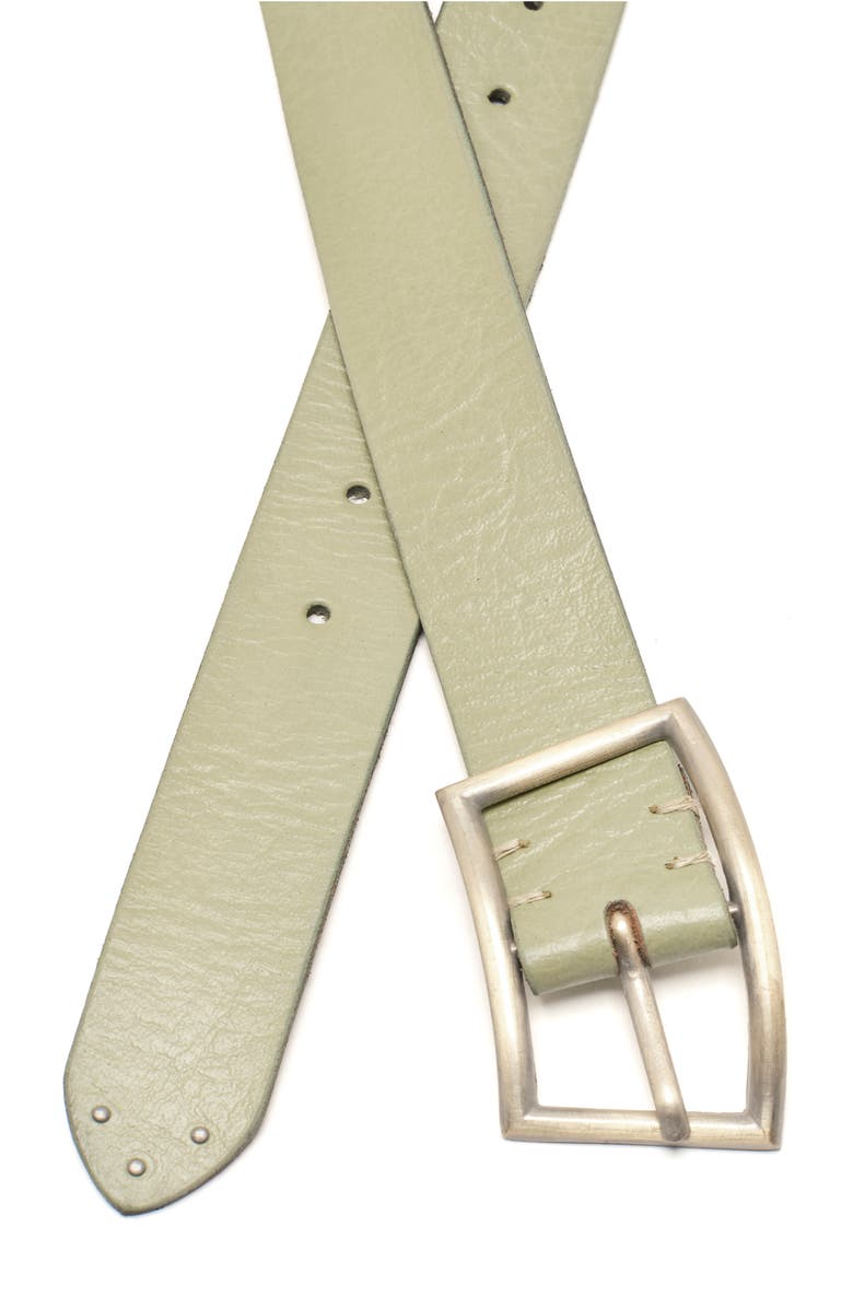 Free People Essex Leather Belt, Alternate, color, Matcha