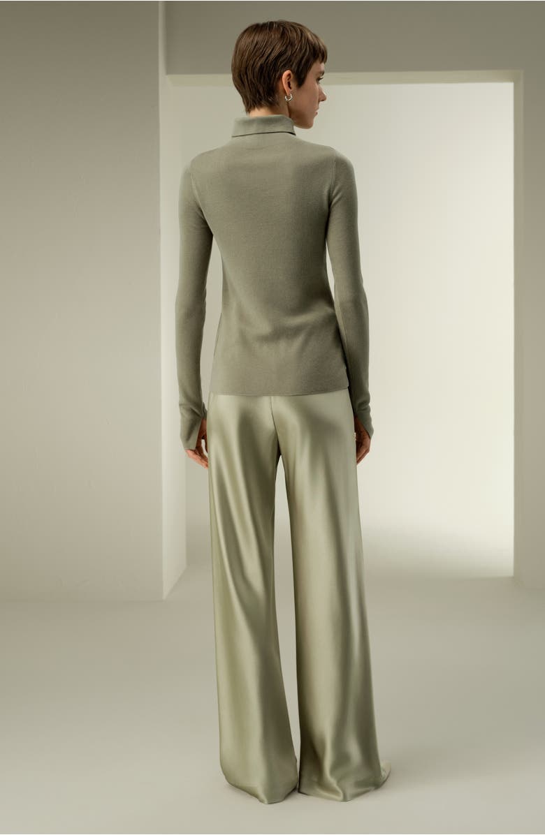 Lilysilk Slim Fit Silk Cashmere Sweater, Alternate, color, Artichoke