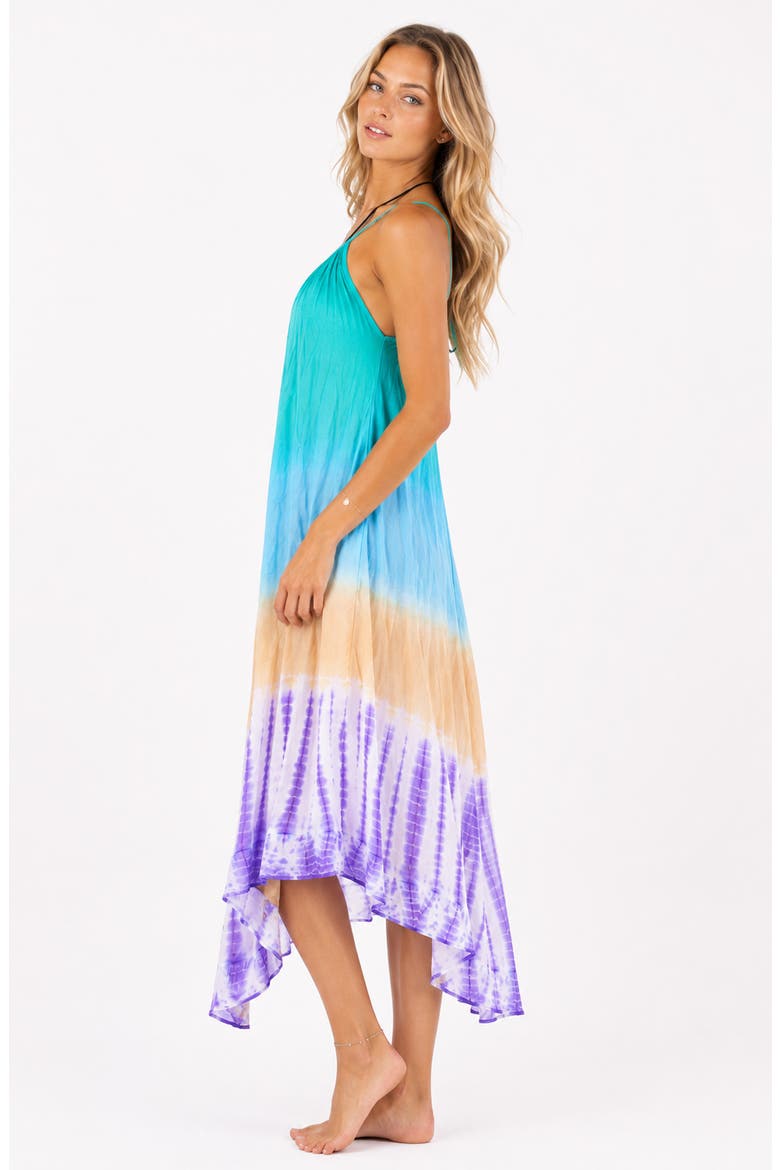 Multicolored Cotton Dress, Alternate, color, BLUE