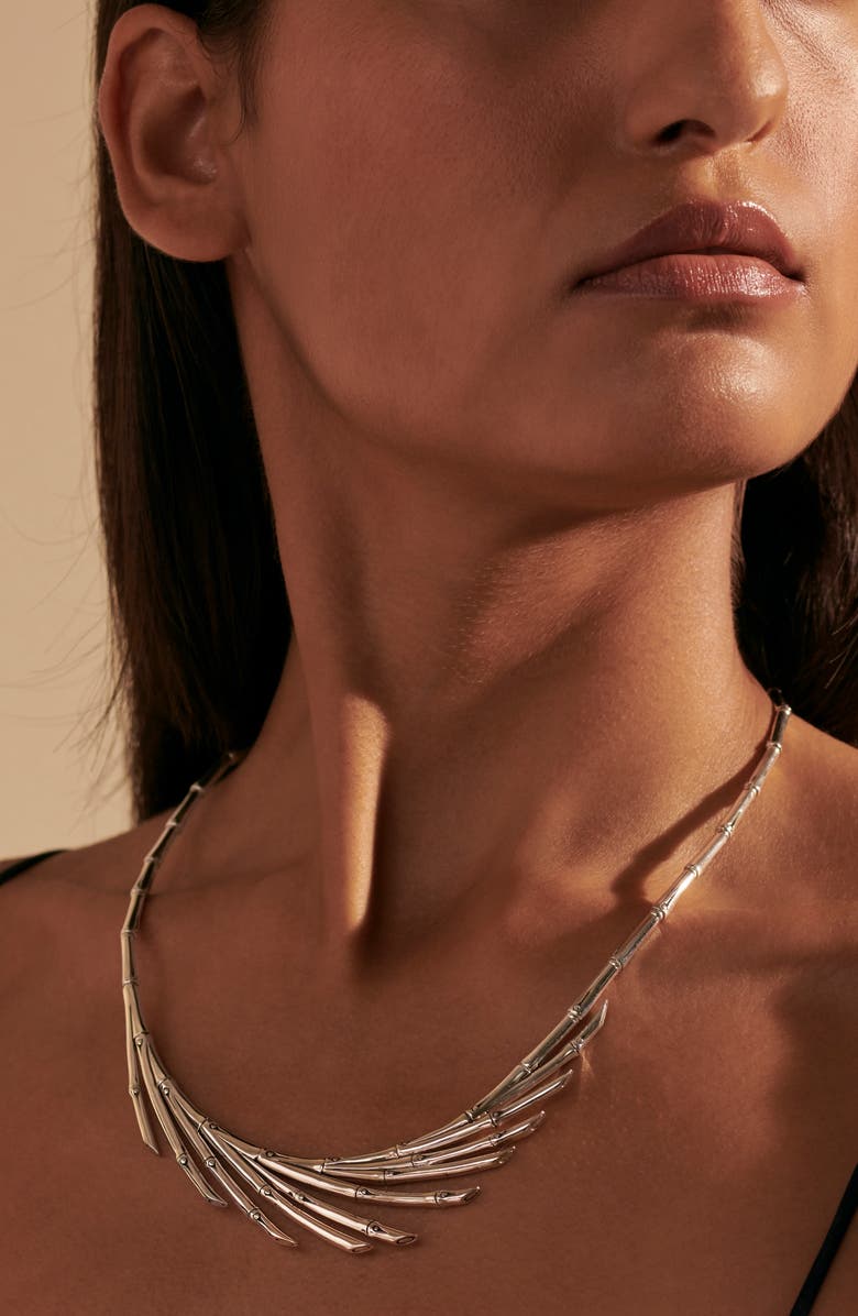 John Hardy Bamboo Sterling Silver Bib Necklace, Alternate, color,