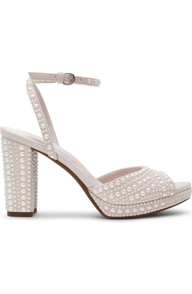 Anne Klein Vanna Ankle Strap Platform Sandal, Alternate, color, Bone