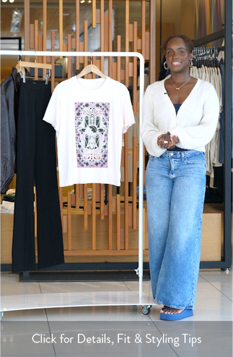 Celestial Hamsa Cotton Graphic T-Shirt, sales video thumbnail