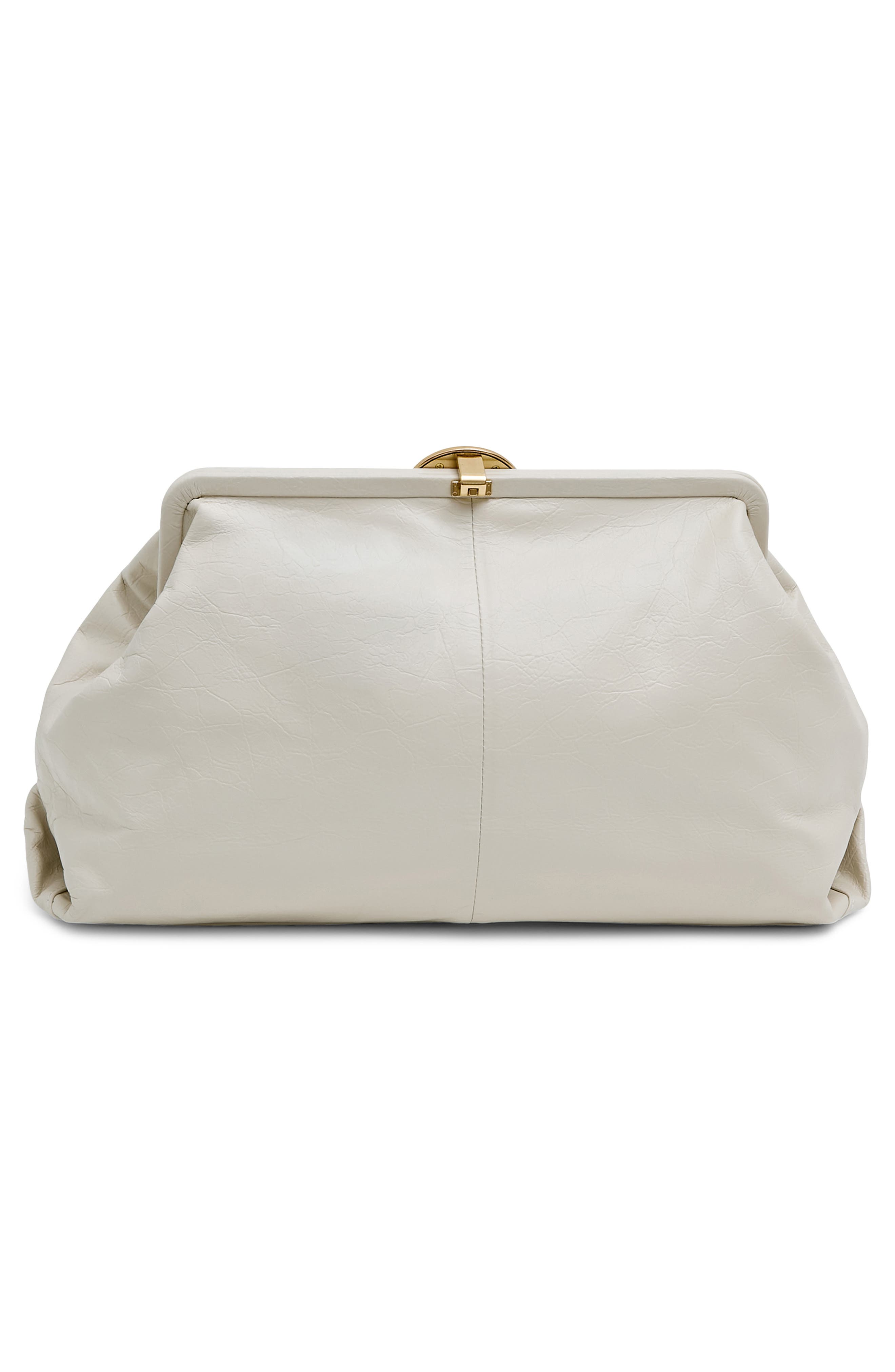 AIMEE Extra Large Full Circle Frame Clutch, Alternate, color, Chalk Crinkle