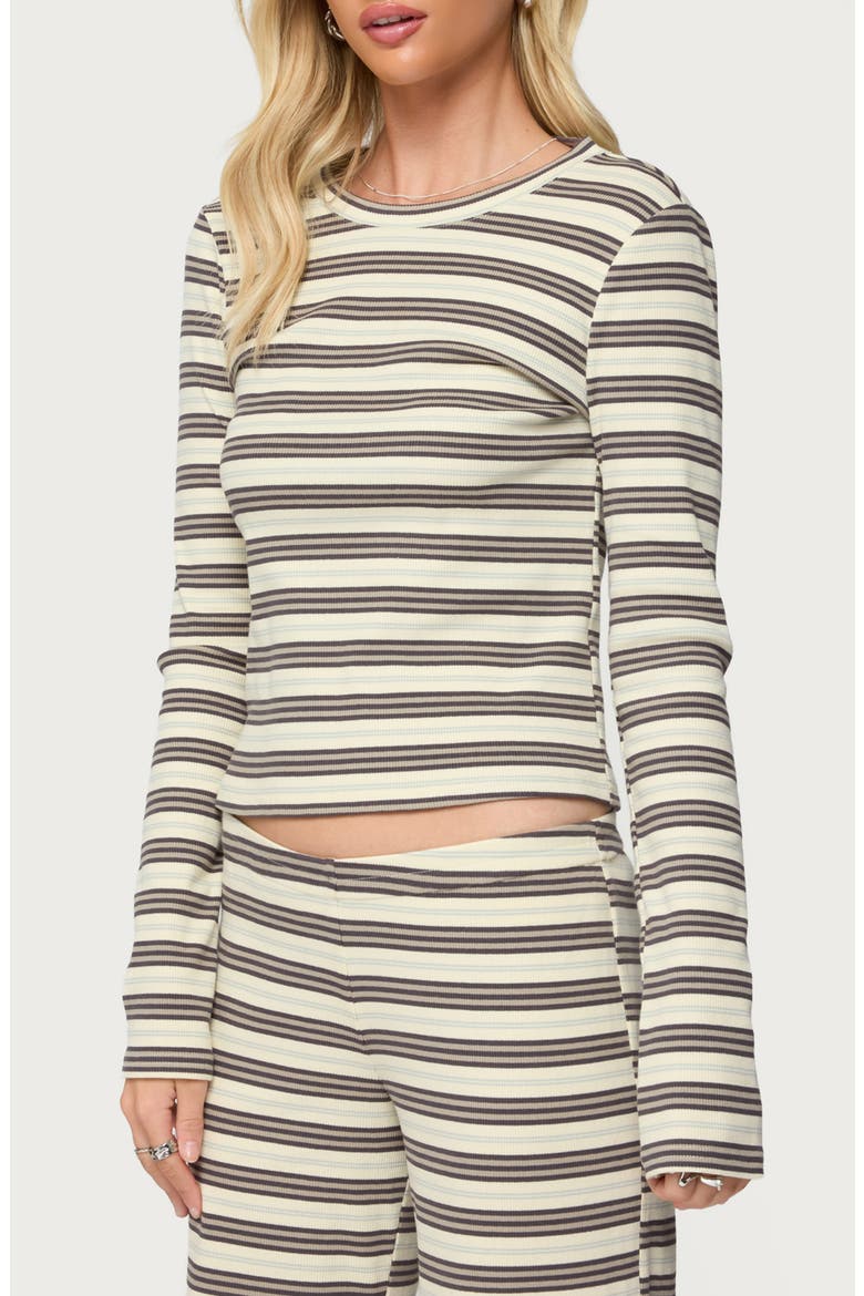 Avalie Stripe Rib Long Sleeve Top, Alternate, color, MIX
