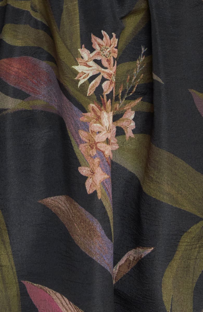 FLYING TOMATO Floral Sleeveless Fit & Flare Midi Dress, Alternate, color, Black