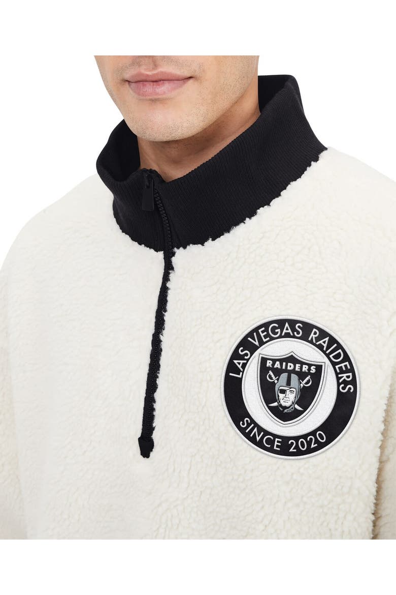 Men's Tommy Hilfiger  Cream Las Vegas Raiders Jordan Sherpa Quarter-Zip Sweatshirt, Alternate, color, Cream