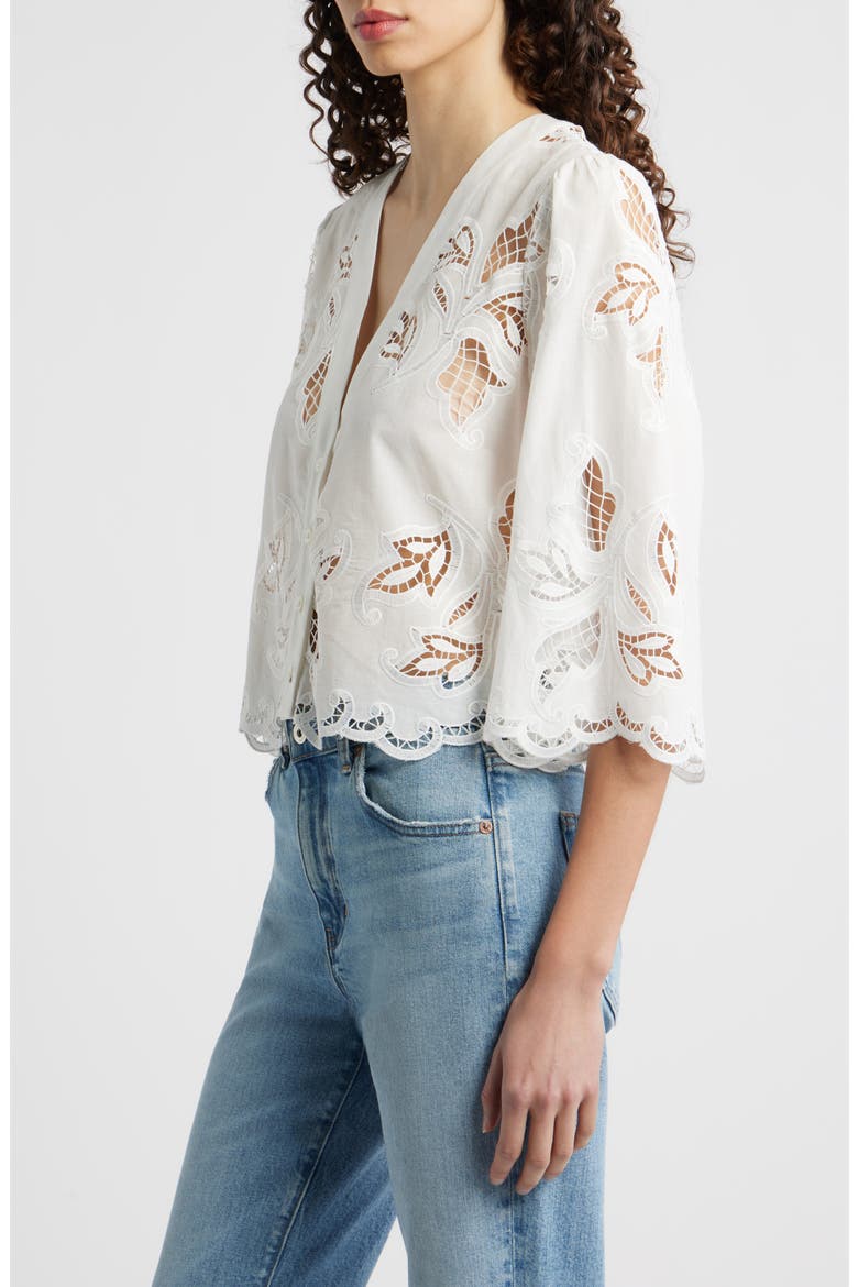 Floral Lace Button-Up Shirt, Alternate, color, ETERNA