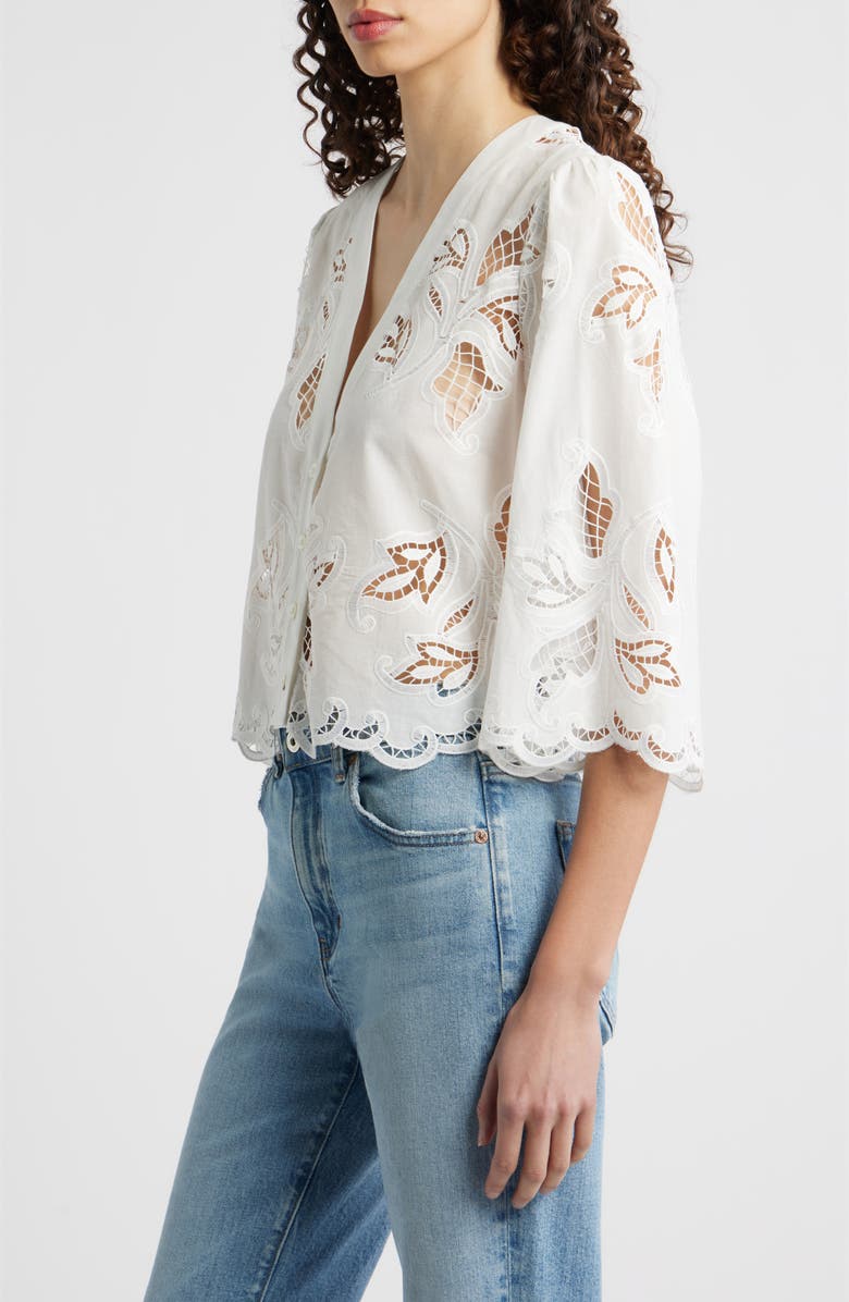 CISSA Floral Lace Button-Up Shirt, Alternate, color, Eterna