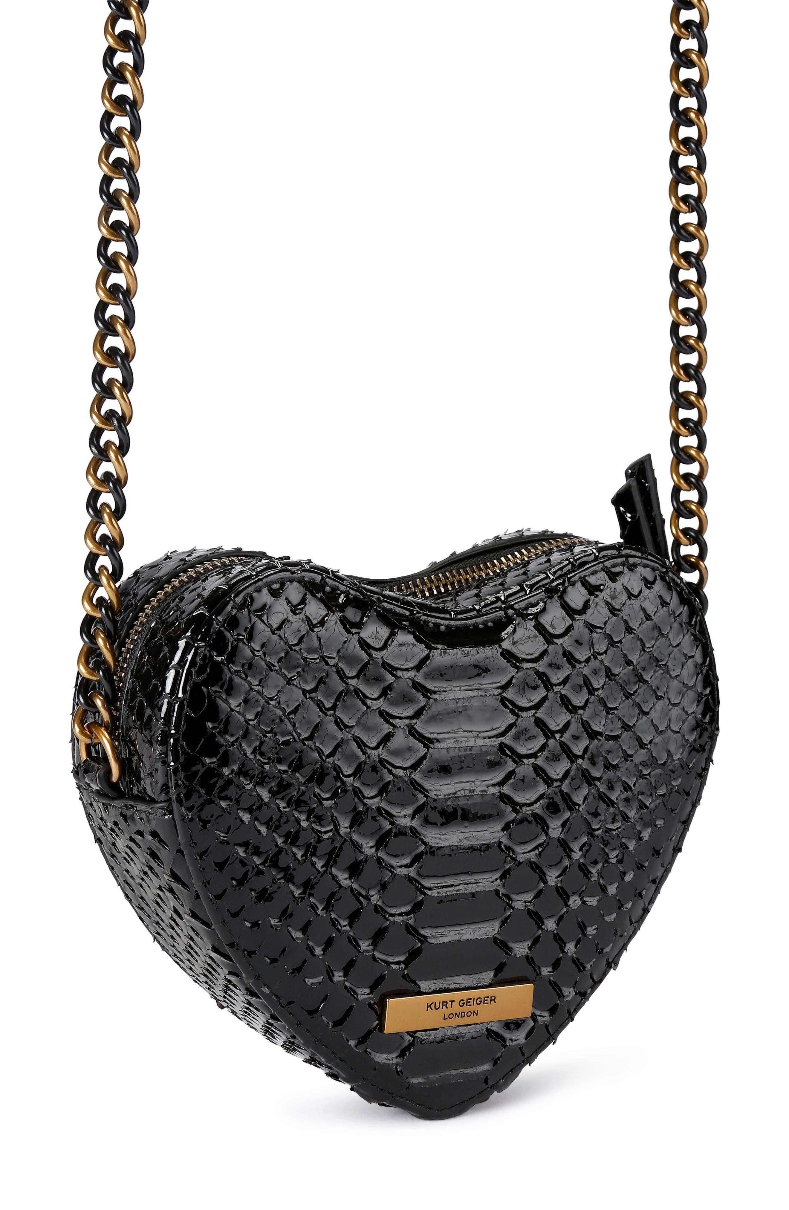 Kurt Geiger London Kensington Heart Crossbody Bag, Alternate, color, Black