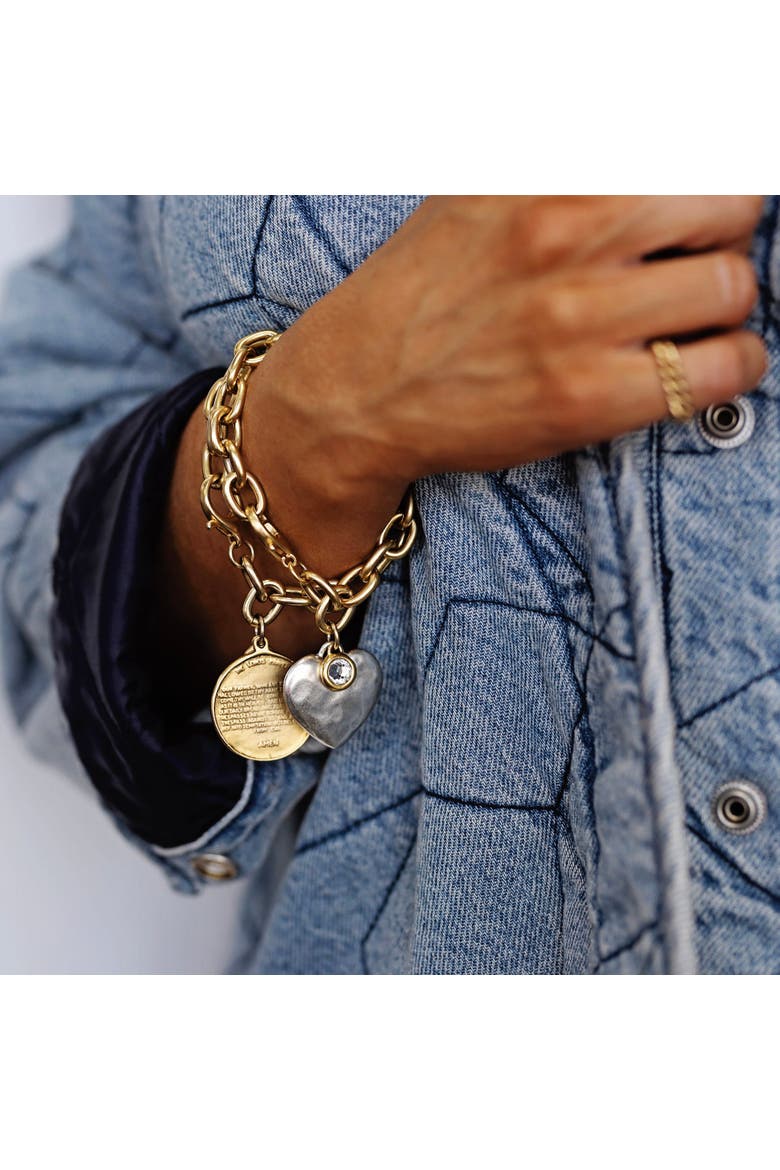 Monroe Bracelet with CZ, Alternate, color, Gold / Silver Heart