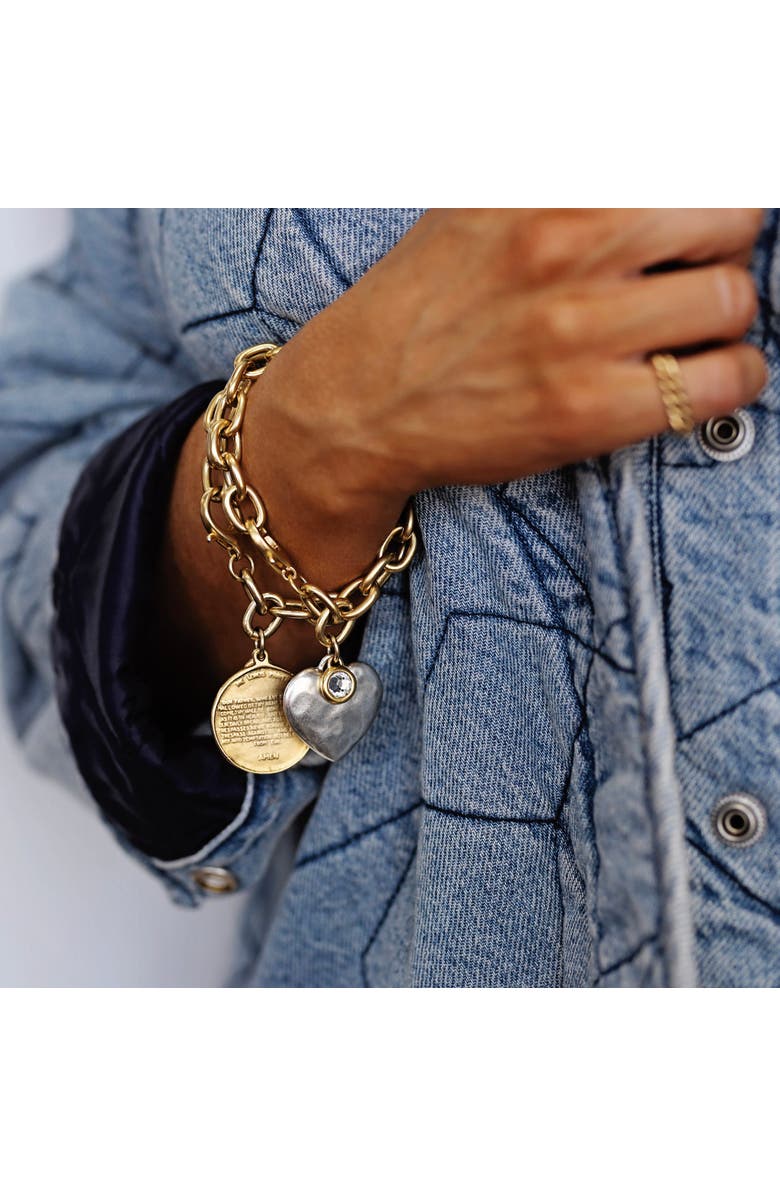 Bowood Lane Monroe Bracelet with CZ, Alternate, color, Gold / Silver Heart