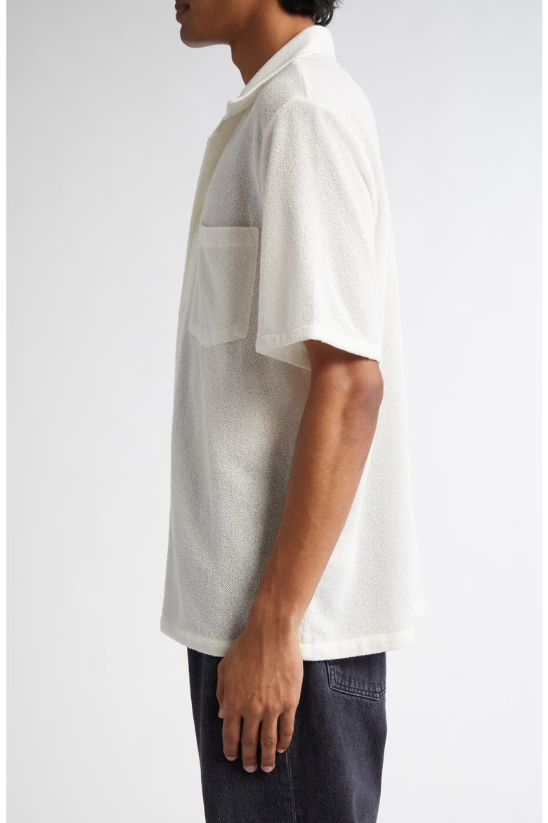 Boxy Bouclé Button-Up Shirt, Alternate, color, WHITE BOUCLE