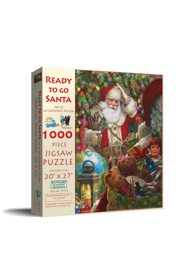 Ready to Go Santa 1000 piece Jigsaw Puzzle for Adults, Main, color, Multicolor