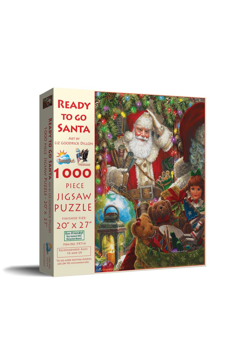 Sunsout Ready to Go Santa 1000 piece Jigsaw Puzzle for Adults, Main, color, Multicolor