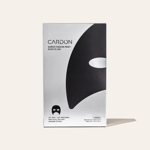 Charcoal Sheet Mask and Beard Oil (4 Pack)