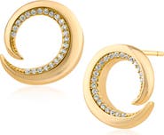 CZ by Kenneth Jay Lane Pavé Cubic Zirconia Swirl Stud Earrings