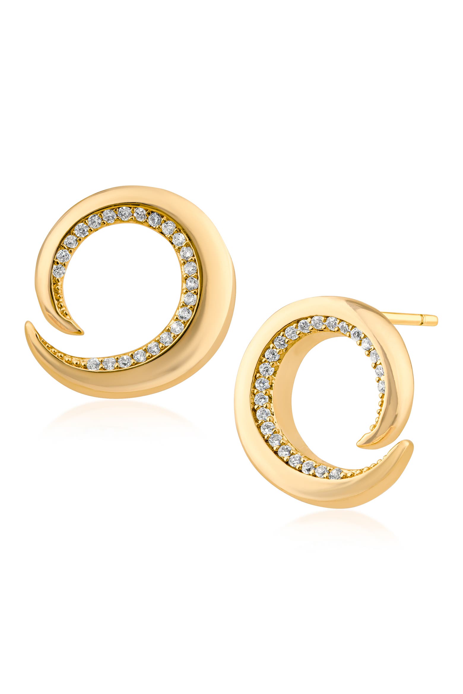 Swilrl Diffuser CZ by Kenneth Jay Lane Pavé Cubic Zirconia Swirl Stud Earrings (Women ...