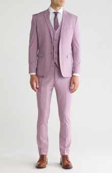 Skinny Fit Solid Stretch Three Piece Suit