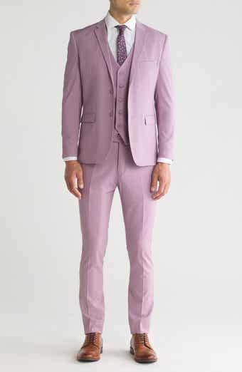 Skinny Fit Solid Stretch Three Piece Suit
