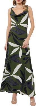 CIEBON Charrisse Abstract Floral Print Maxi Dress