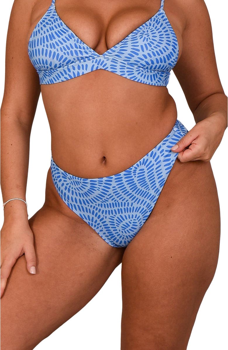 OOSC Moroccan Dream Mile High Bikini Bottoms, Alternate, color, Blue