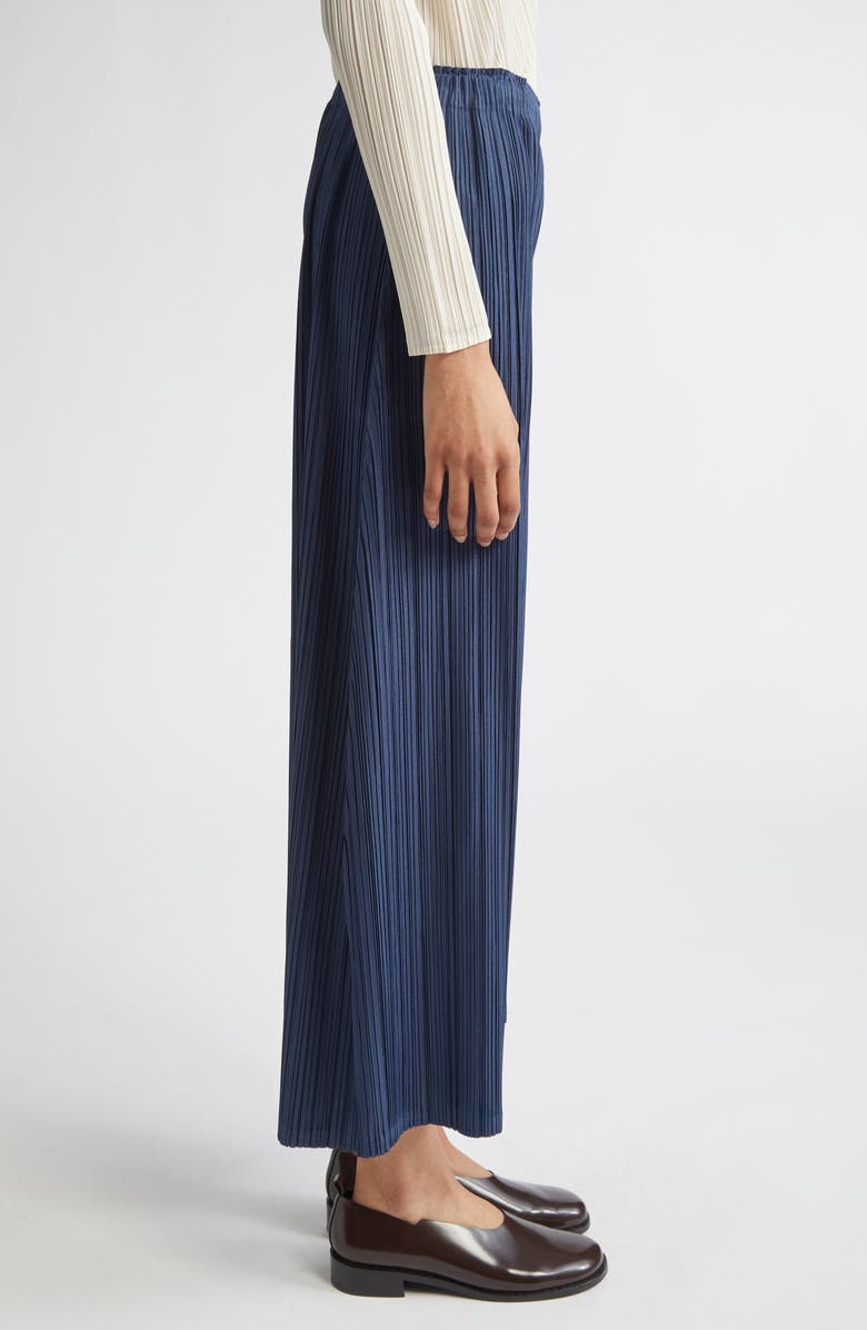 Pleats Please Issey Miyake Mellow Pleated Crop Pants, Alternate, color, Navy
