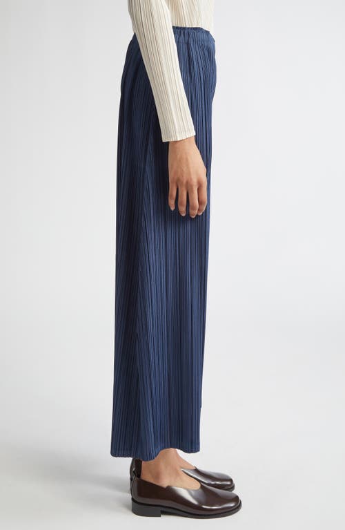 Issey Miyake Pleats Please  Mellow Pleated Crop Pants In Blue