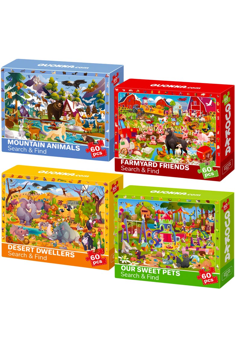 Kids 60 Piece Puzzle Set - Search & Find, Main, color, Animals Search and Find