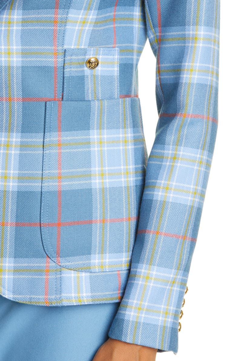 Smythe Duchess Plaid Wool Cutaway Blazer, Alternate, color, 