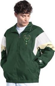 STARTER Men's Starter Hunter Green Milwaukee Bucks Yard Line Full-Zip Jacket