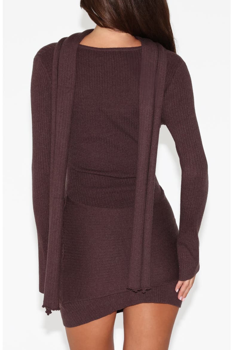 Renner Long Sleeve Sweater Minidress & Scarf Set, Alternate, color, CHOCOLATE BROWN