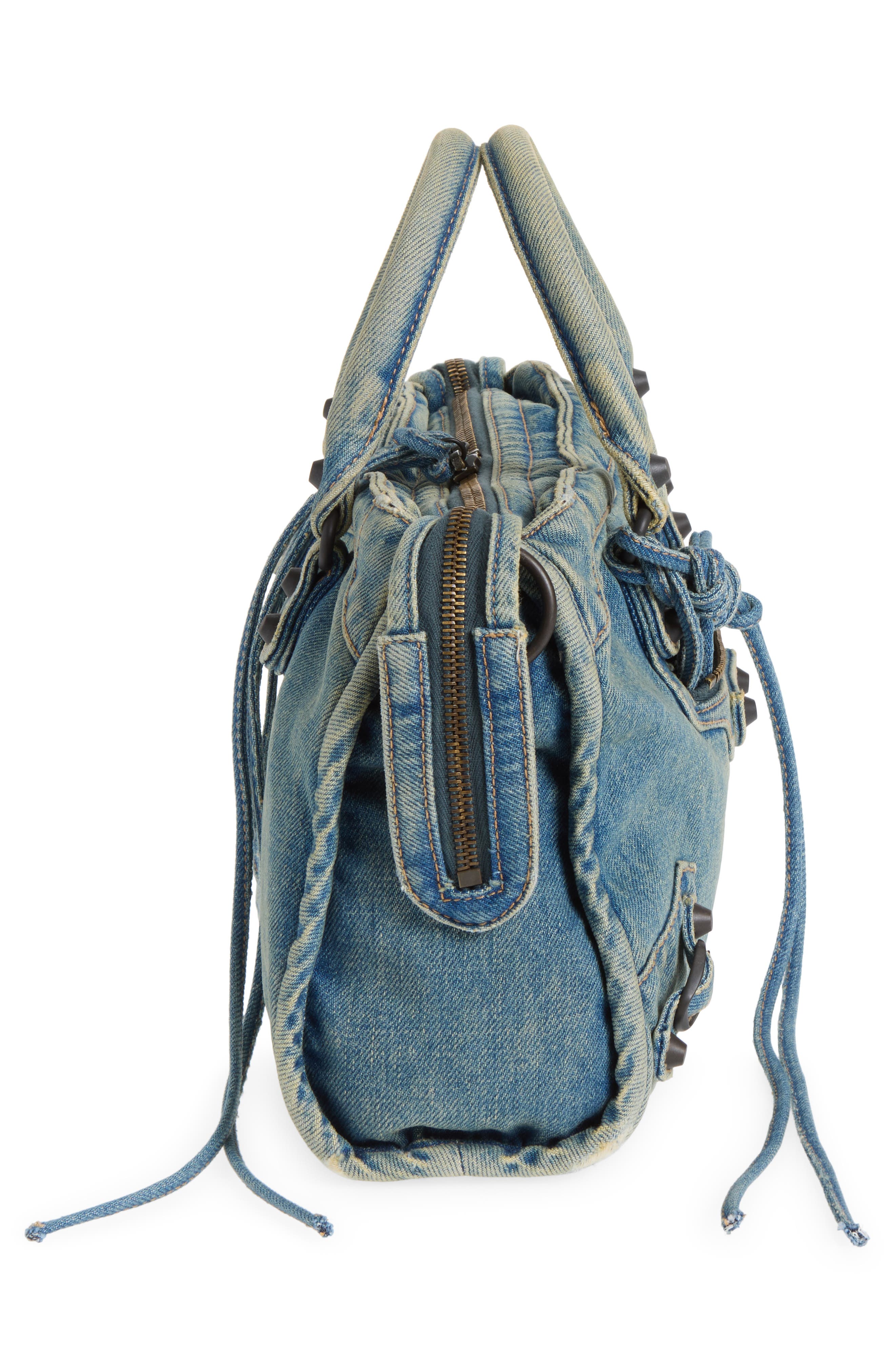 Small Le City Denim Top Handle Bag, Alternate, color, 4727 BLUE