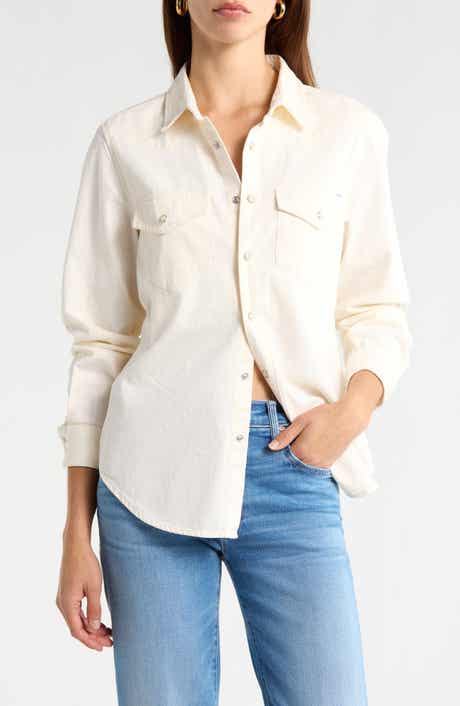 MOTHER The All My Exes Embroidered Denim Shirt