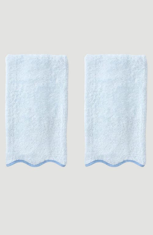 Weezie 2-pack Scalloped Organic Cotton Terry Hand Towels In Black